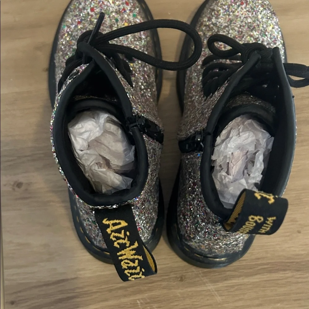 Dr. Martens Girls Sparkle Combat Boots - Glitter Boots
